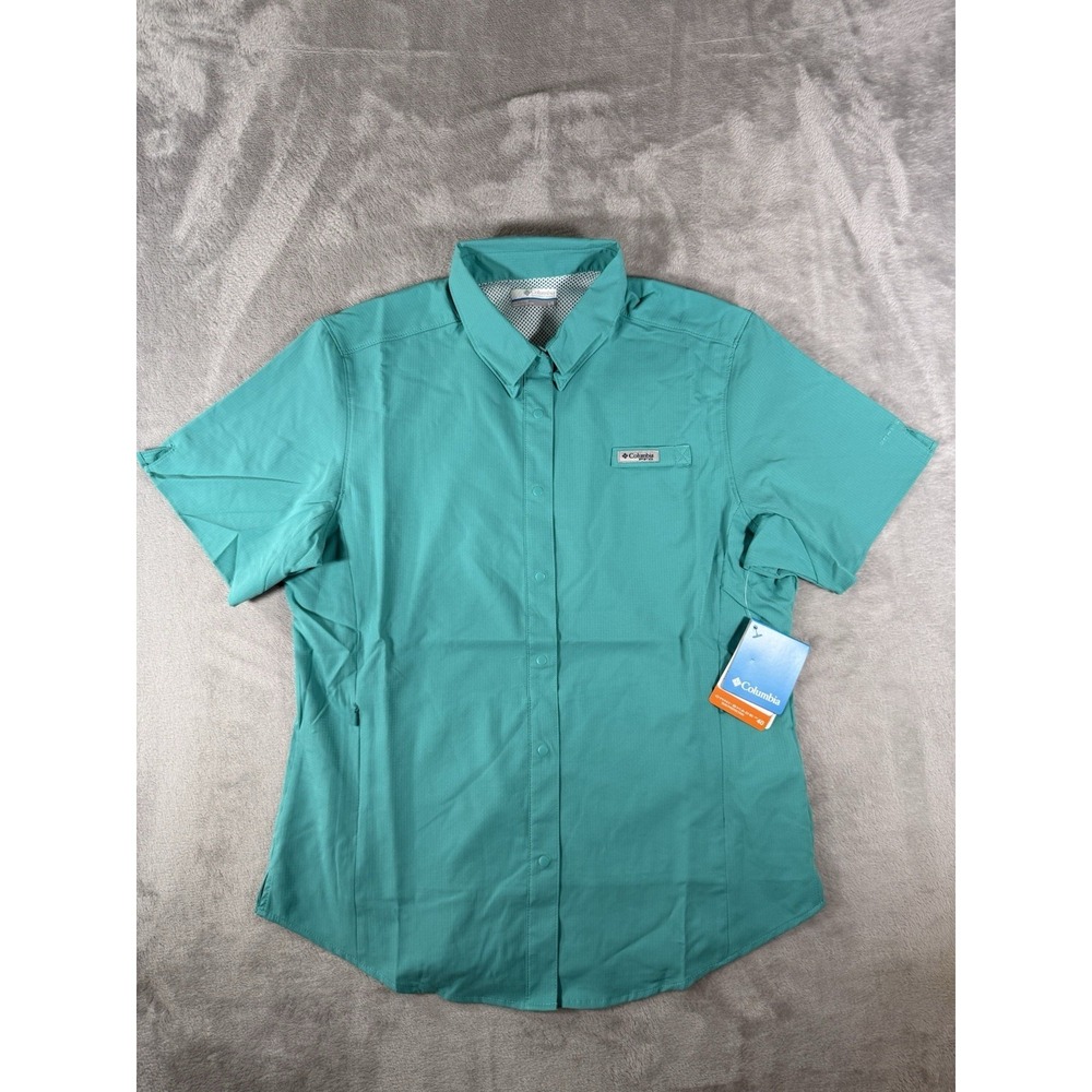 Columbia PFG Shirt Womens Large Tamiami II Vented Short Sleeve Button Up NWT